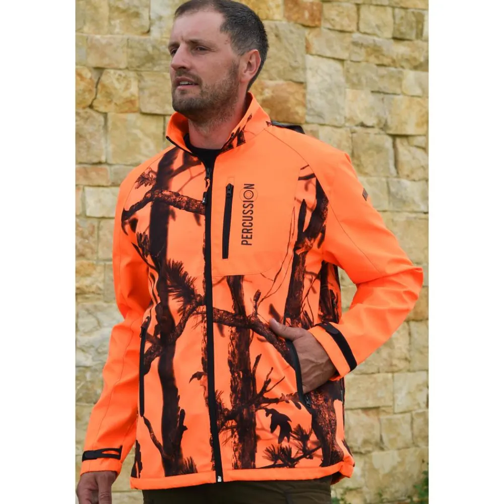 PERCUSSION VESTE SOFTRACK BLAZE>Homme Vêtements & Accessoires Blaze·Vestes De Traque Epi Orange Fluo